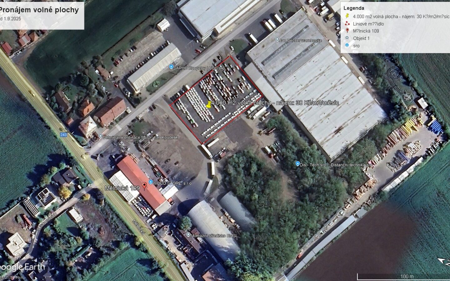 Skladové a výrobní prostory, Logistický Park Líbeznice – situace areálu