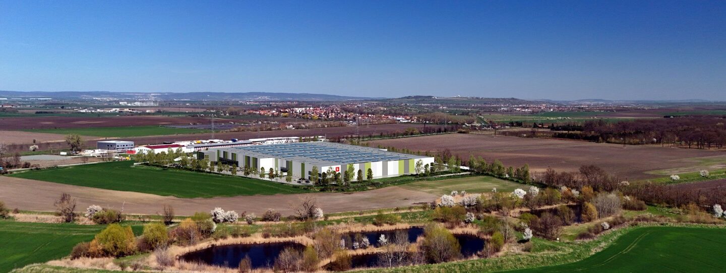 Vizualizace 7R Park Brno Měnín – nová hala 31 000 m² u dálnice D2, Měnín