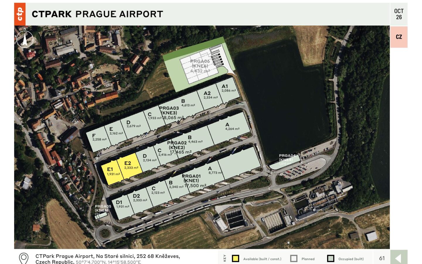CTPark Prague Airport – layout areálu / site plan, 10/2026