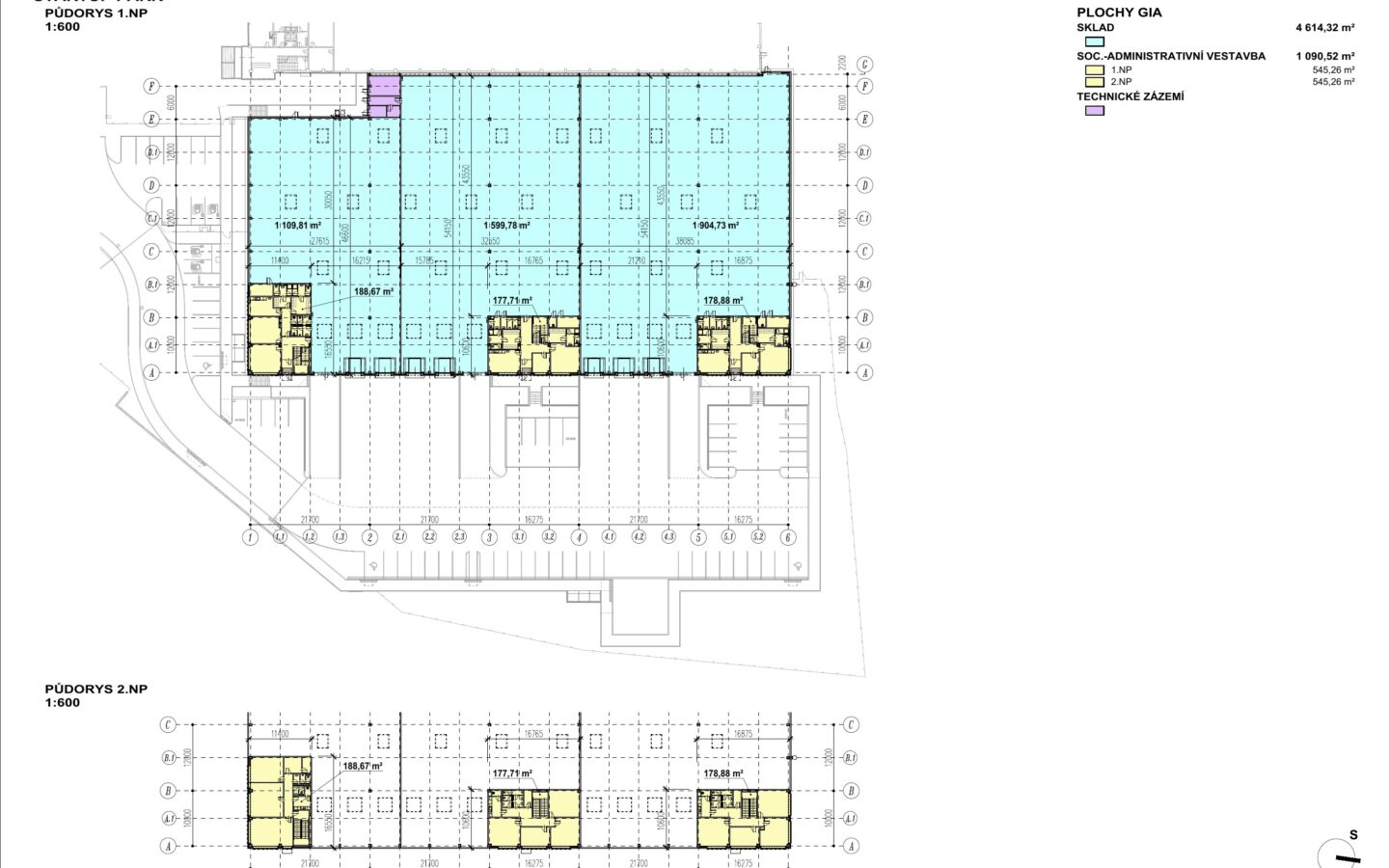 SEGRO Startup Park Hostivice – půdorys jednotek 1.NP a 2.NP