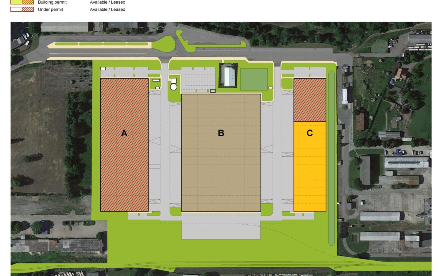 VGP Park Prostějov – sklady a výrobní haly k pronájmu, situace areálu
